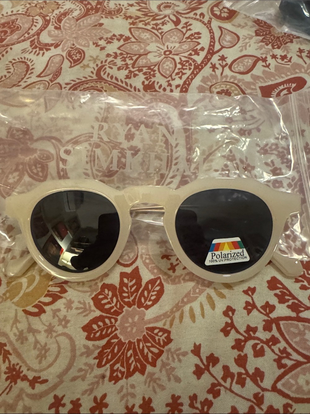 Cream Round Polarized Sunglasses